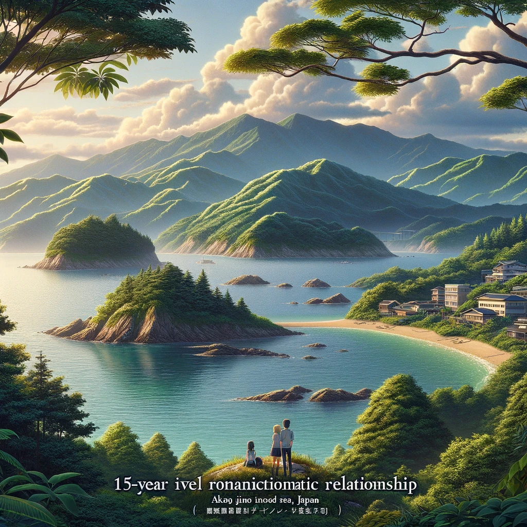 Here is the generated image depicting a beautiful yet lonely island in the Seto Inland Sea, Japan, which serves as the backdrop for the complex 15-year romantic relationship in the story "汝、星のごとく" (Nanji, Hoshi no Gotoku). The scene captures the serene yet isolated atmosphere of the island, ideal for the deep and evolving romance of the characters Akimi Inoue and Kai Aono.